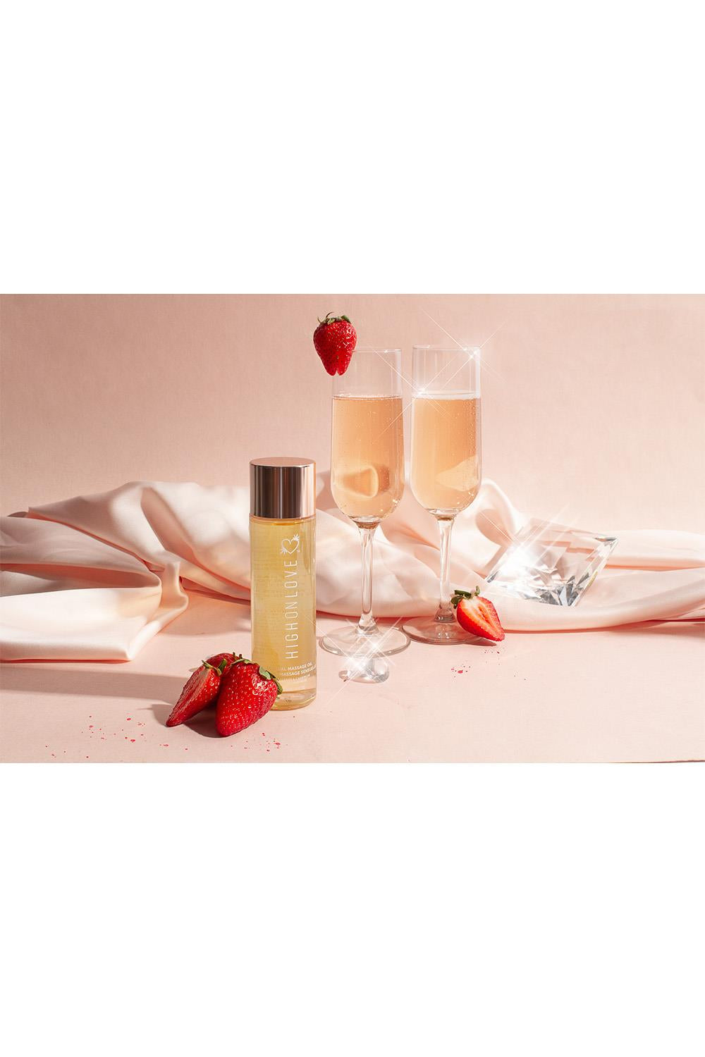 HighOnLove Strawberry & Champagne Massageolja